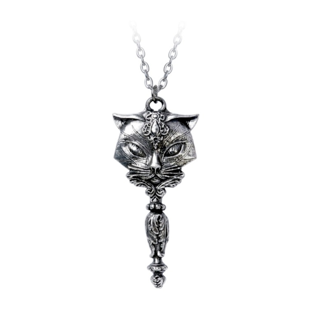Alchemy gothic cat mirror necklace - Picture 5 of 5